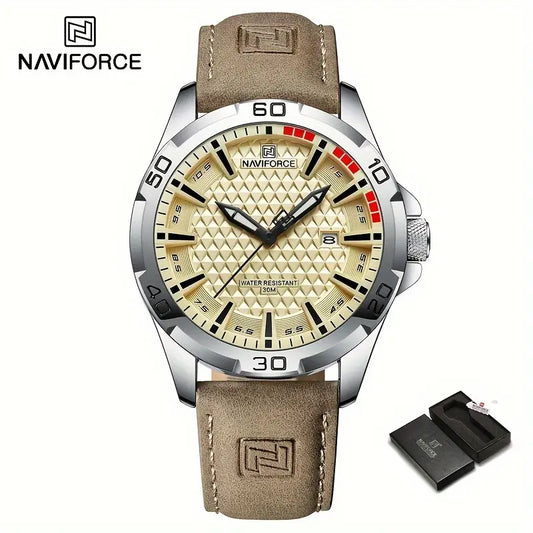 NAVIFORCE QH55357 Saatı – PU Dəri Kəmərli, Suya Dayanıqlı Qol saatı