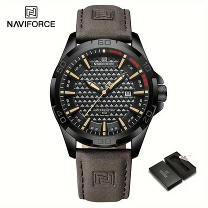 NAVIFORCE QH55357 Saatı – PU Dəri Kəmərli, Suya Dayanıqlı Qol saatı