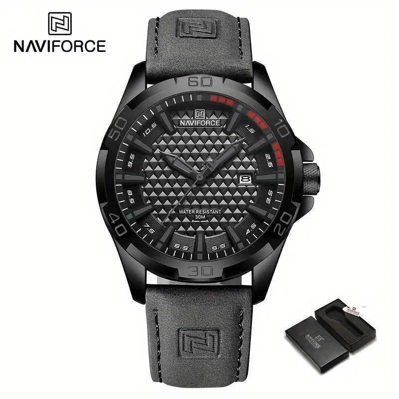 NAVIFORCE QH55357 Saatı – PU Dəri Kəmərli, Suya Dayanıqlı Qol saatı