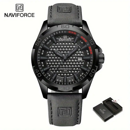 NAVIFORCE QH55357 Saatı – PU Dəri Kəmərli, Suya Dayanıqlı Qol saatı